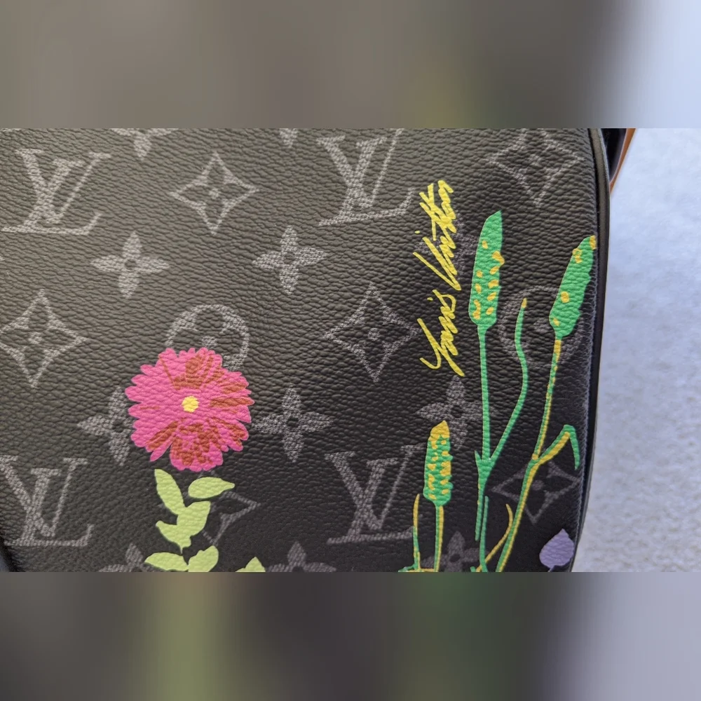 Louis Vuitton Monogram Eclipse Foliage Keepall Bandouliere 50